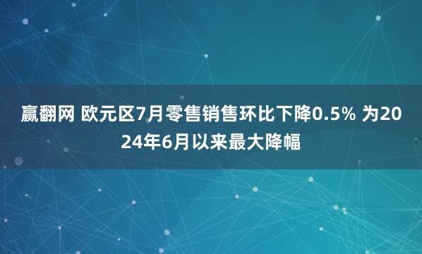 赢翻网 欧元区7月零售销售环比下降0.5% 为2024年6月以来最大降幅