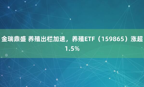 金瑞鼎盛 养殖出栏加速，养殖ETF（159865）涨超1.5%