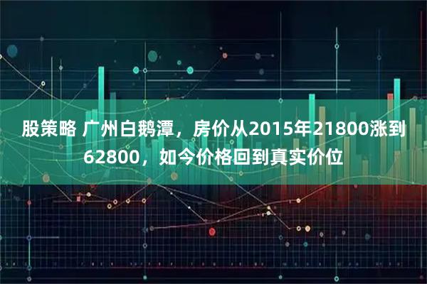 股策略 广州白鹅潭，房价从2015年21800涨到62800，如今价格回到真实价位
